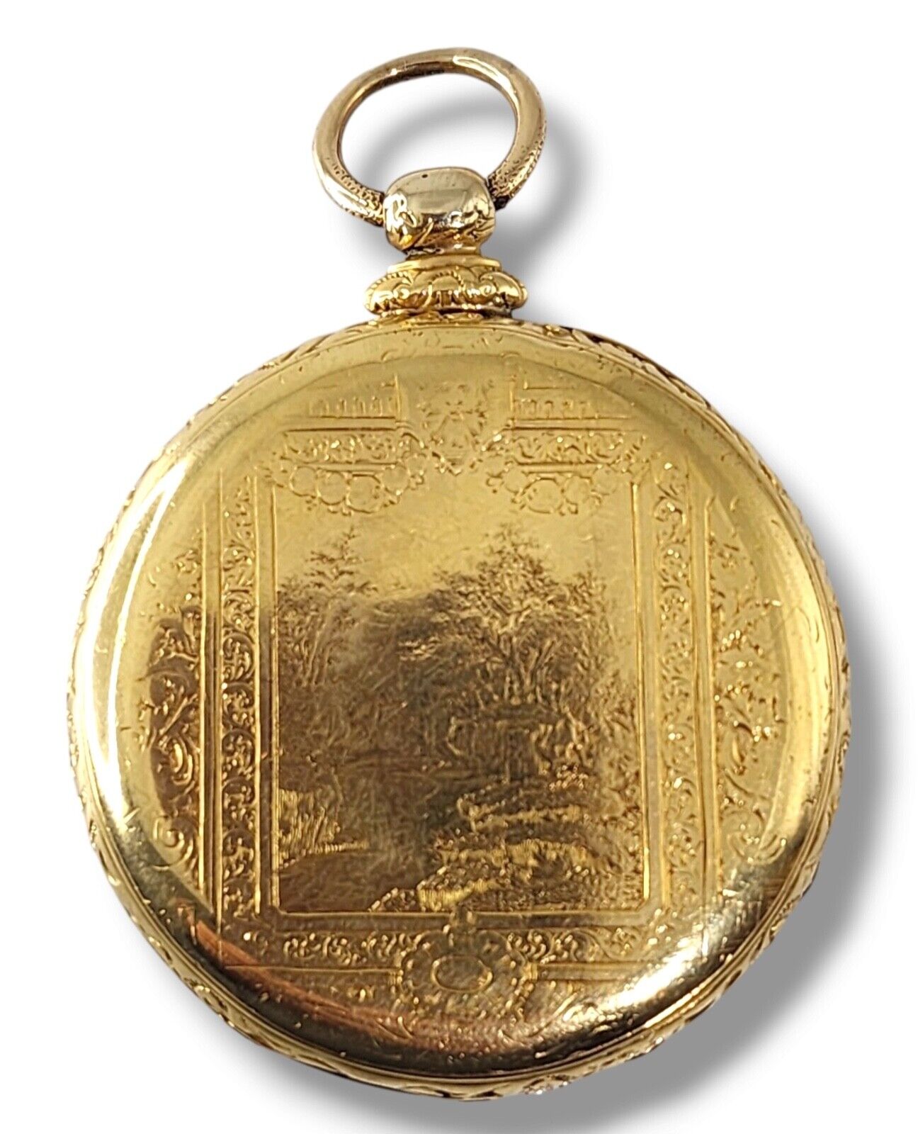 M. J Tobias A Swiss 18K Gold Key Would Patent Level Pocket Watch with Dual Time