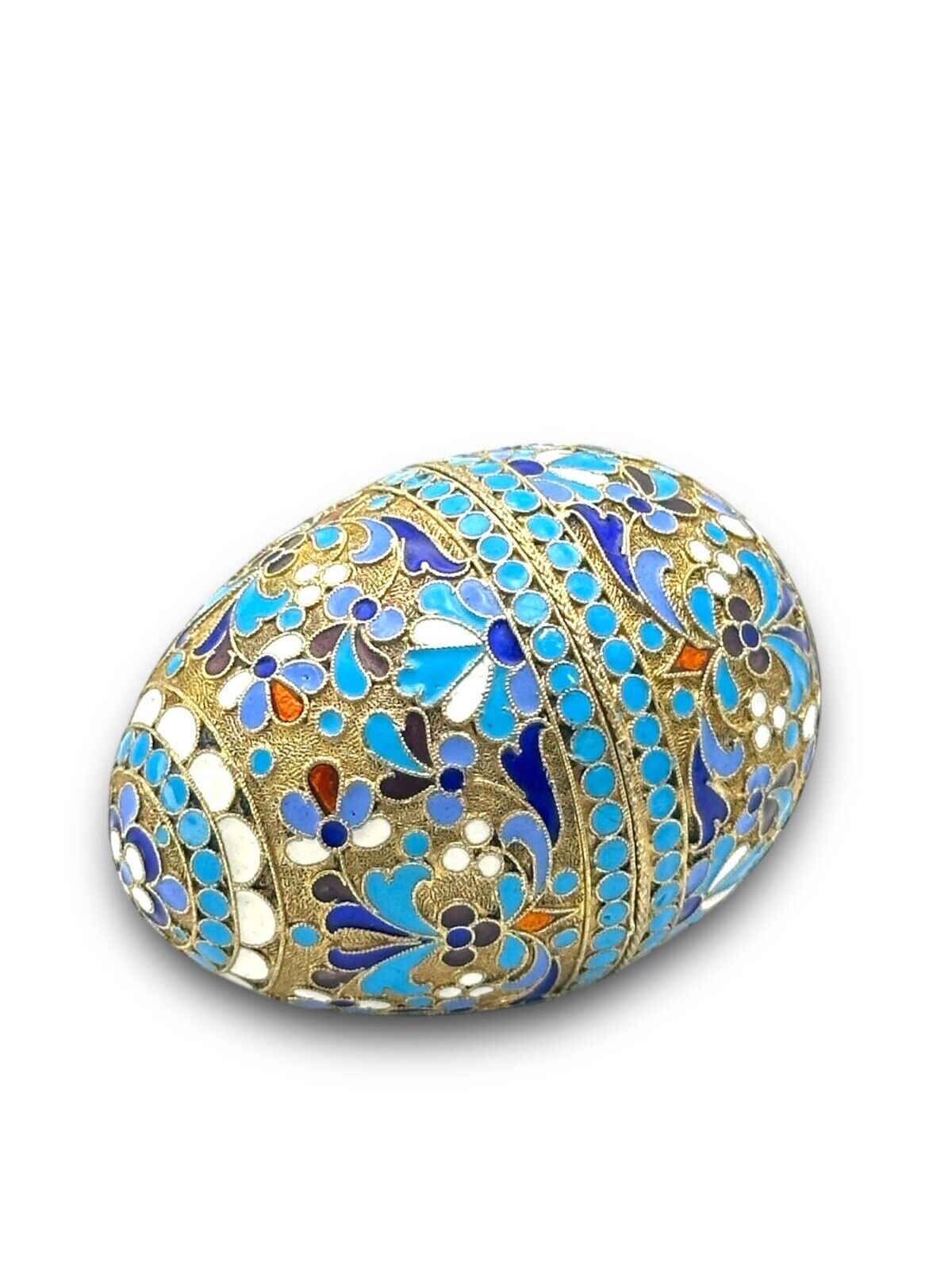 Imperial Russian 84 Silver & Enamel Egg Antique circa 1890