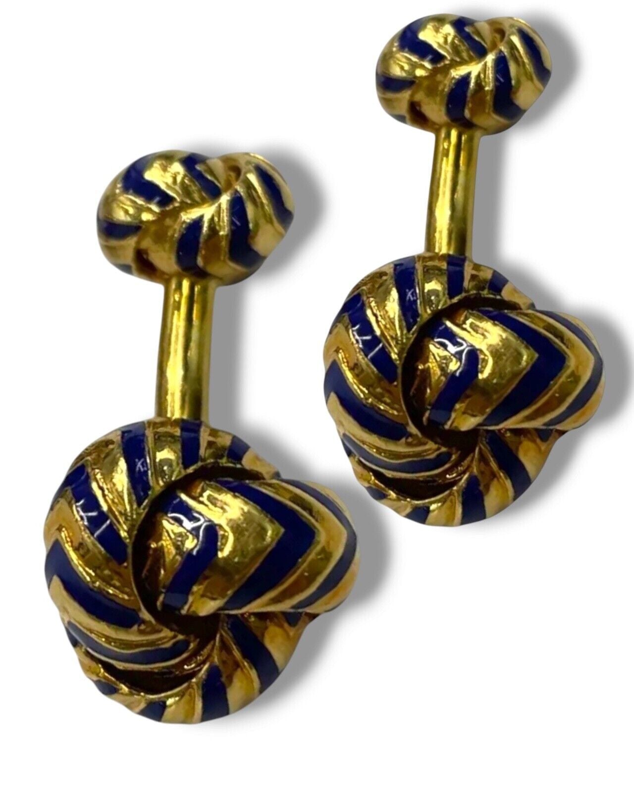 Gorgeous Rare  Tiffany & Co. 18K Gold & Enamel Cufflinks