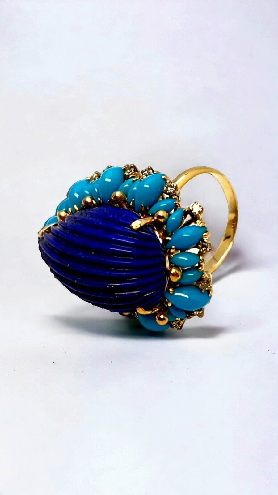 Vintage 14k Gold Lapis Lazuli Ring 1950s