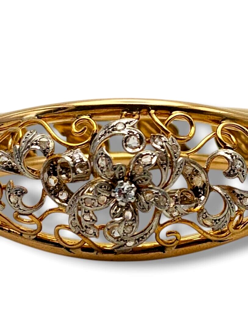 Beautiful Antique Victorian 18K Gold Bracelet with Diamonds