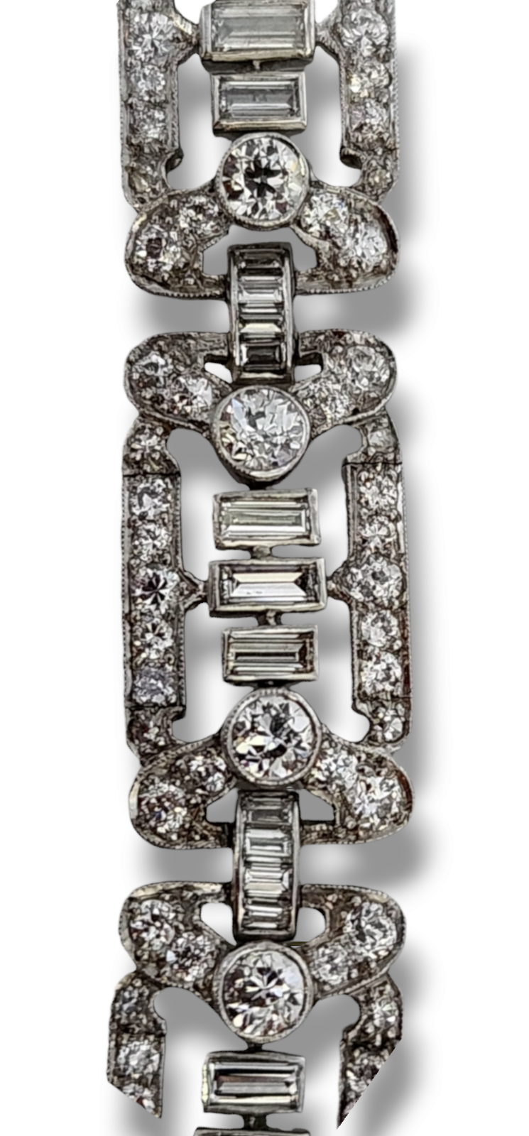 Gorgeous Art Deco Platinium Diamond  Bracelet  7 Carats Diamonds