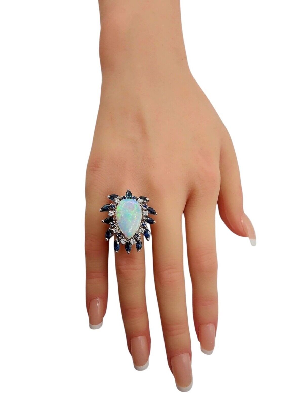 14K Gold Diamond and large Opal Women's Ring