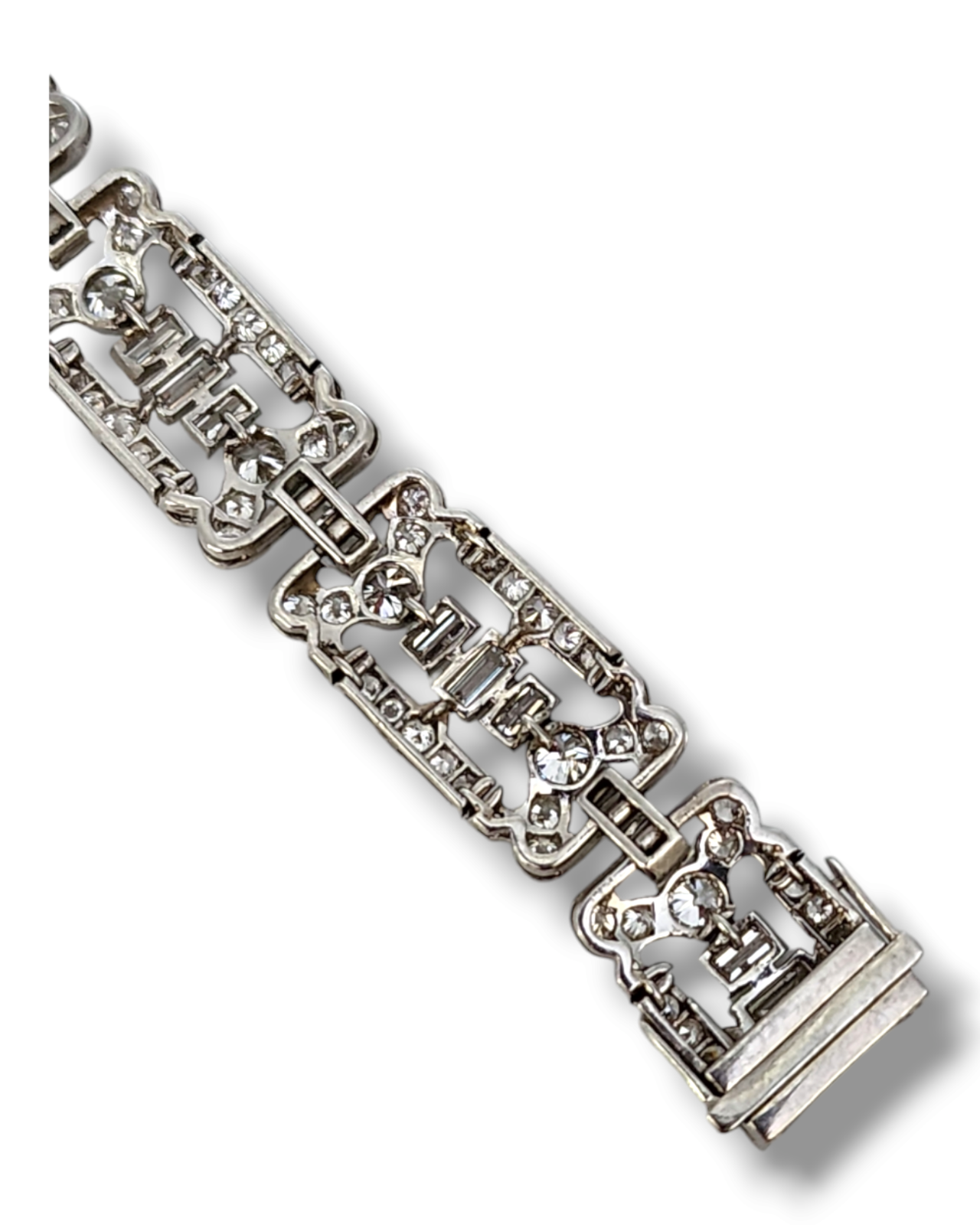 Gorgeous Art Deco Platinium Diamond  Bracelet  7 Carats Diamonds