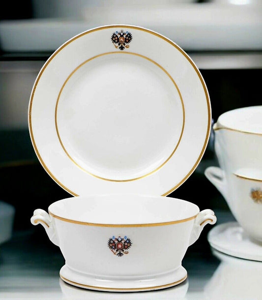 Rare Russian Imperial Porcelain Coronation Service St. Petersburg 1880s