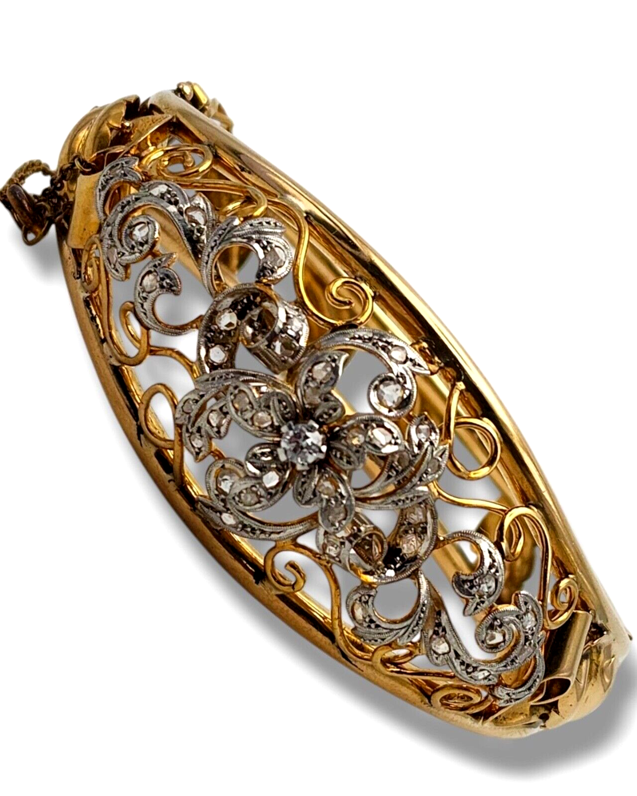 Beautiful Antique Victorian 18K Gold Bracelet with Diamonds