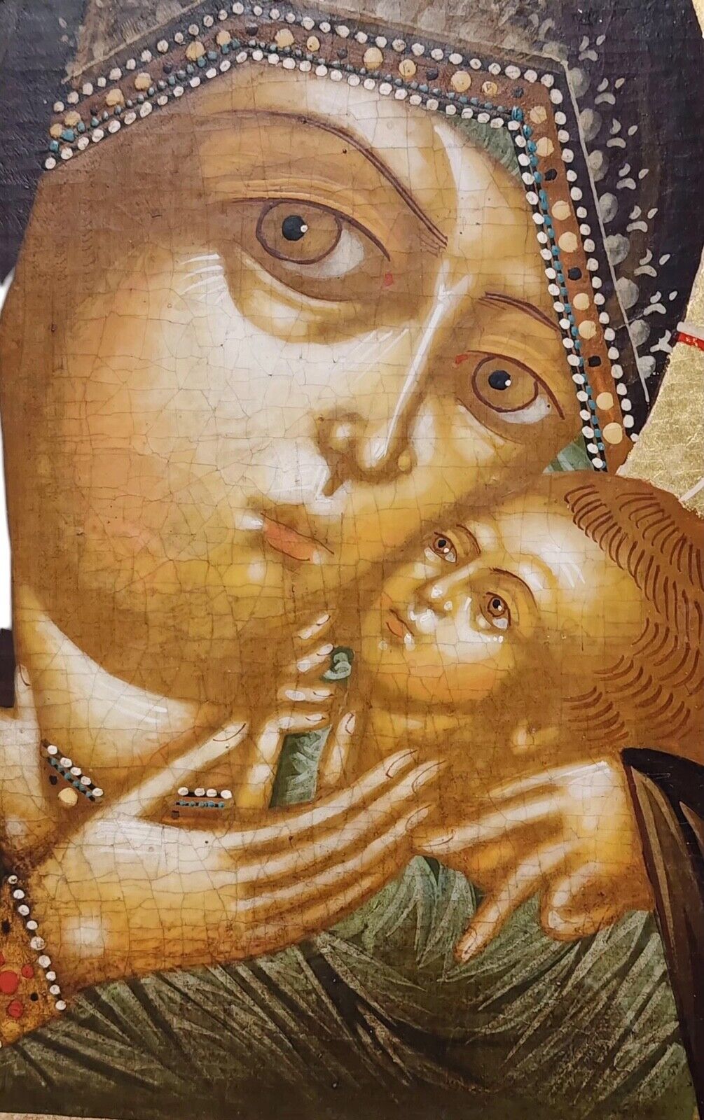 Rare Antique Russian Icon of the Korsunskaya Mother of God Circa 1890