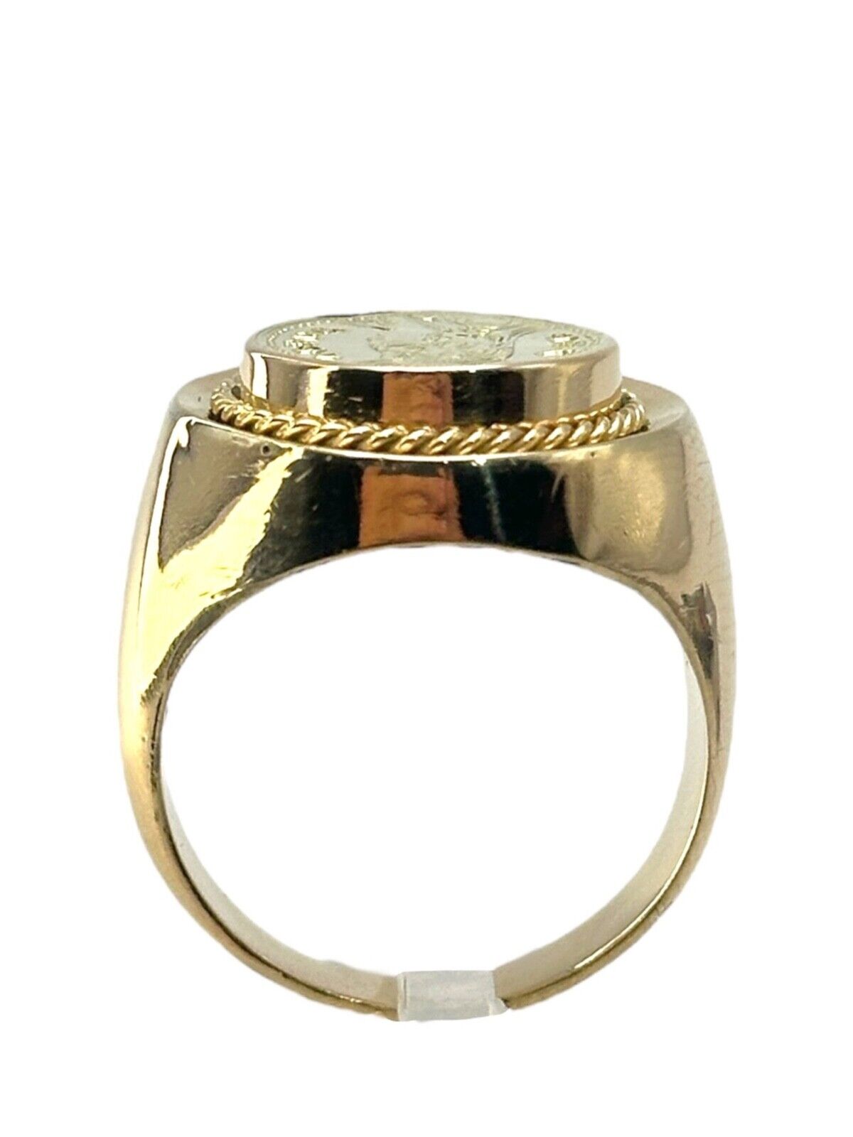 18K Gold Ring with  Greek Coin