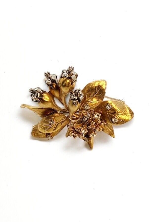 Amazing Vintage 18k Gold and Diamond Brooch