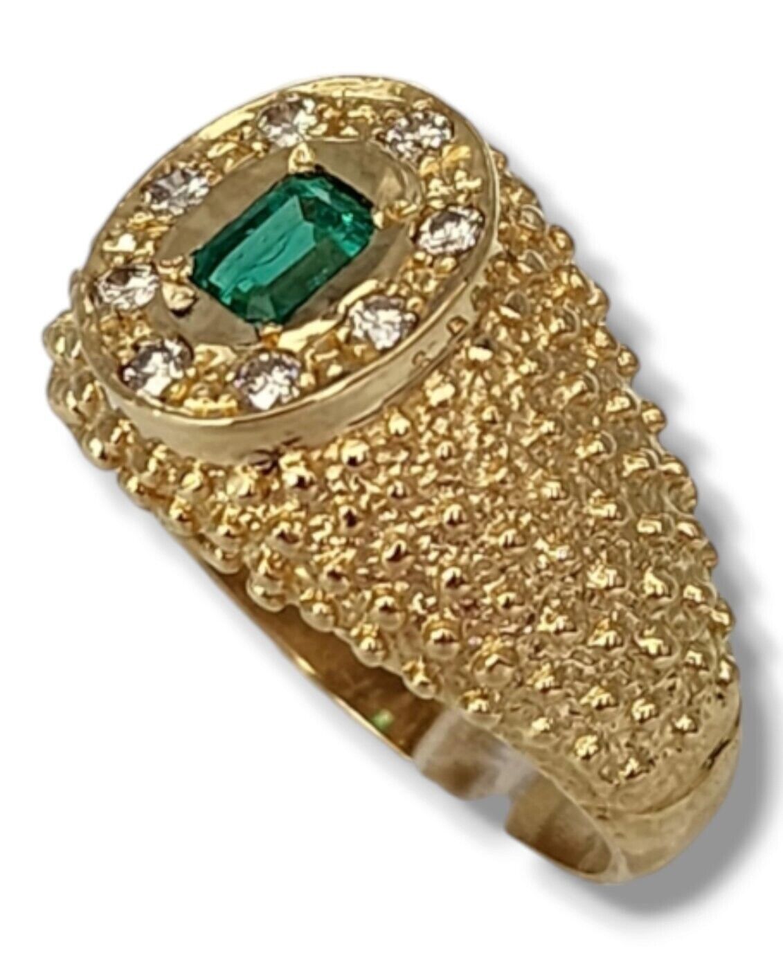 18 kt. Yellow gold, Beautiful Art Deco  & Diamond Ring France circa 1930