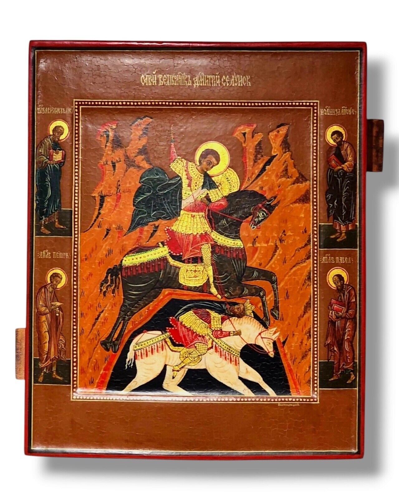 Rare Antique Russian Icon of the Saint Dimitri, Circa 1890