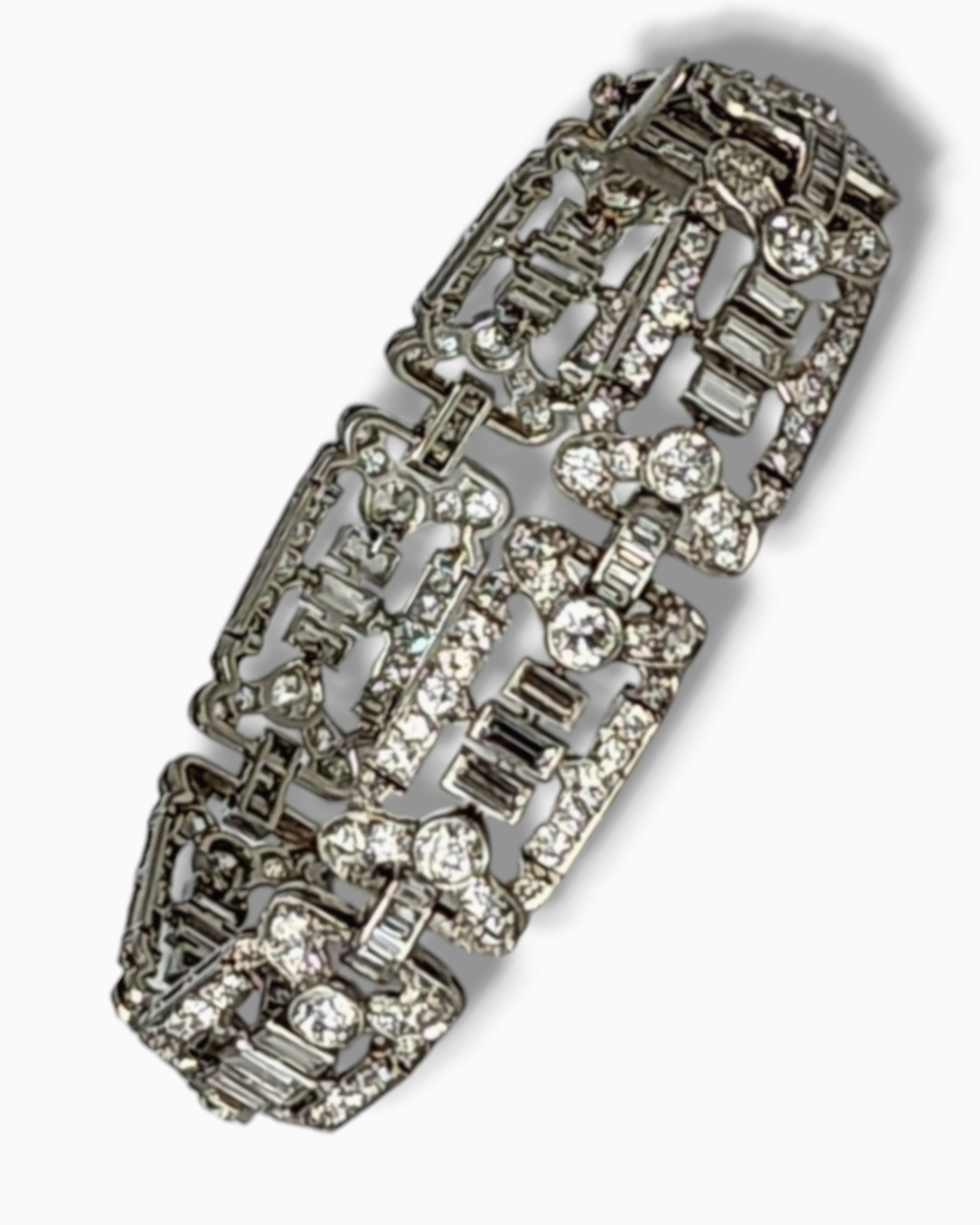 Gorgeous Art Deco Platinium Diamond  Bracelet  7 Carats Diamonds