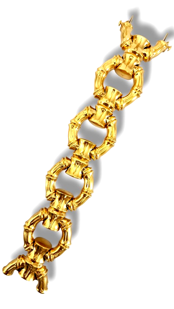 Gorgeous 18K Gold Glossy and Matte Reversible Bracelet