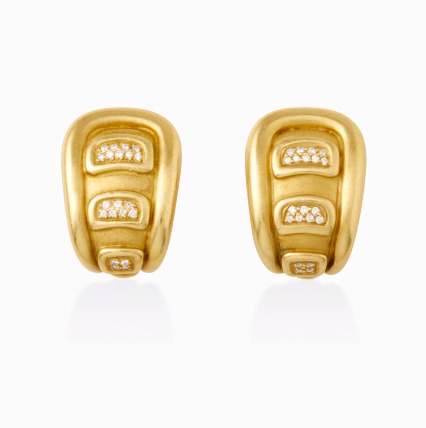 Barry Kieselstein-Cord Diamond and 18K Gold Earrings