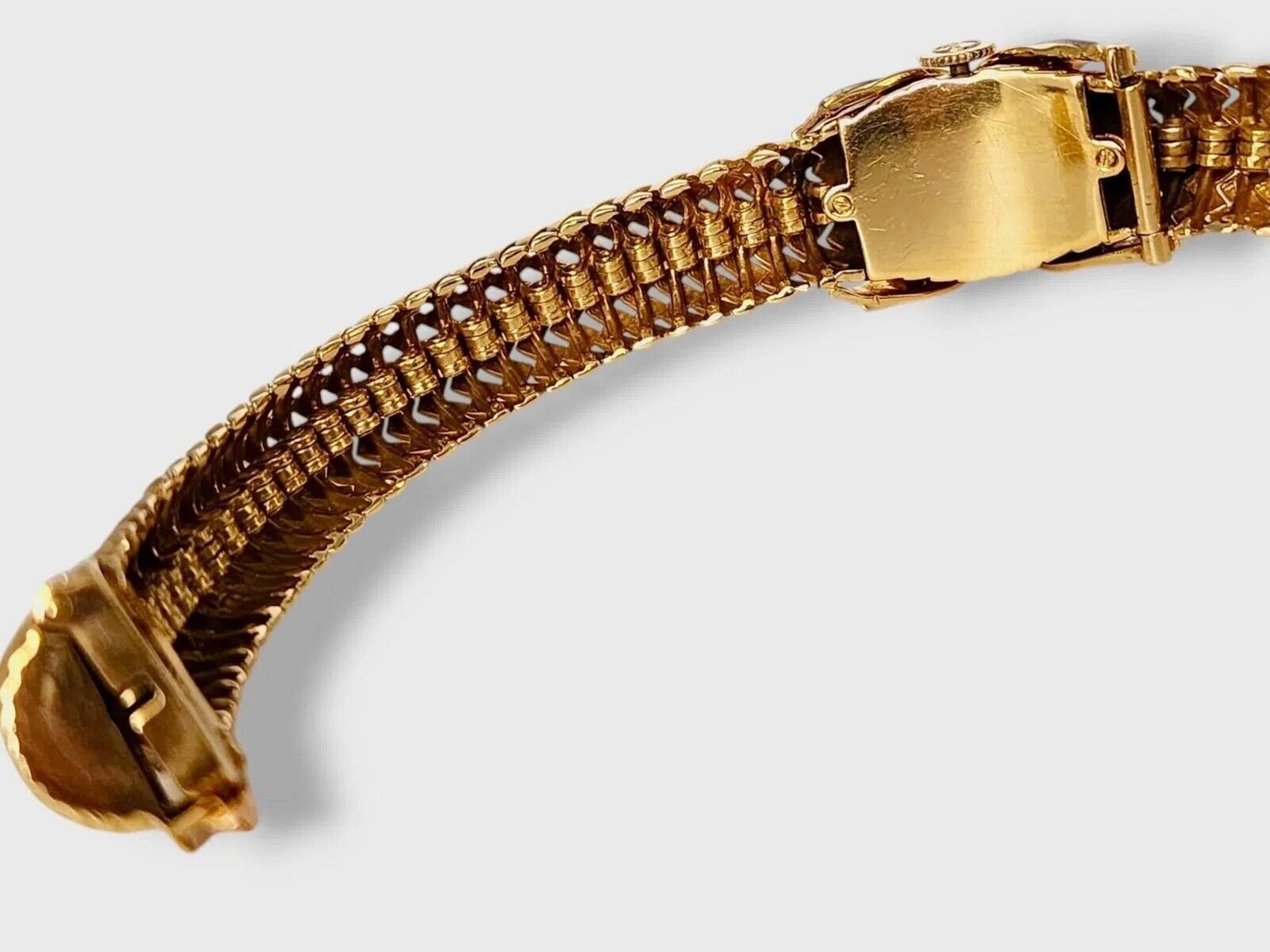 Gobelin  18K Gold Bracelet with Diamonds and Hidden Watch 78 Grams