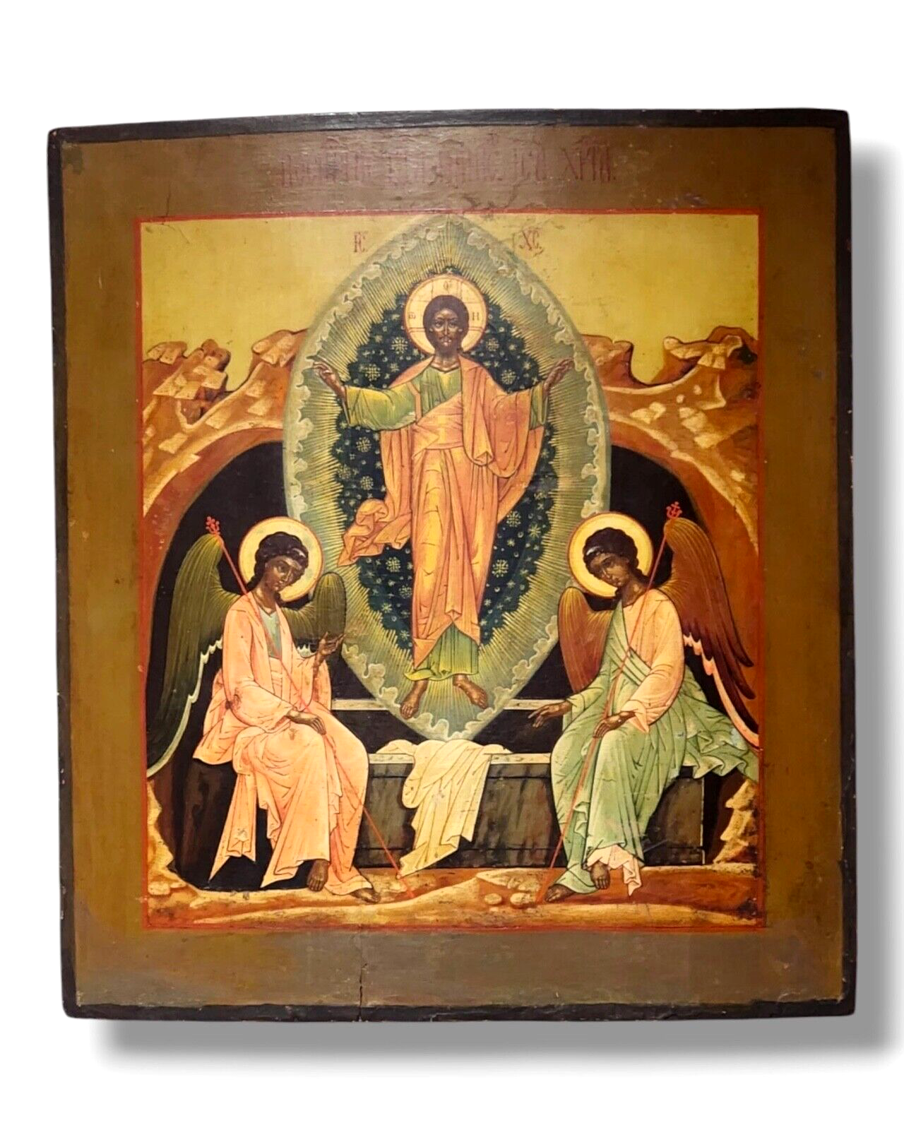 Rare Antique Russian Amazing Icon of the Resurrected Christ Moscow c.1890