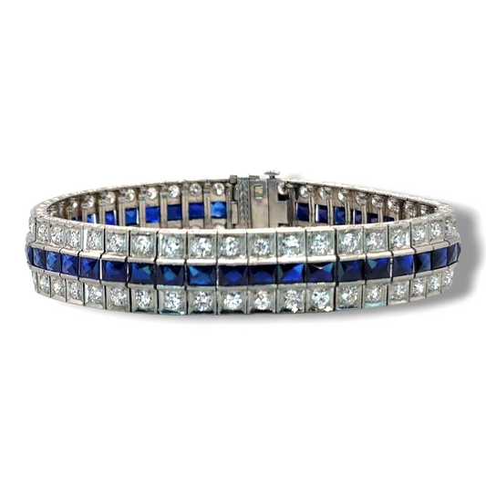 Art Deco Platinium Diamond Bracelet circa 1930s