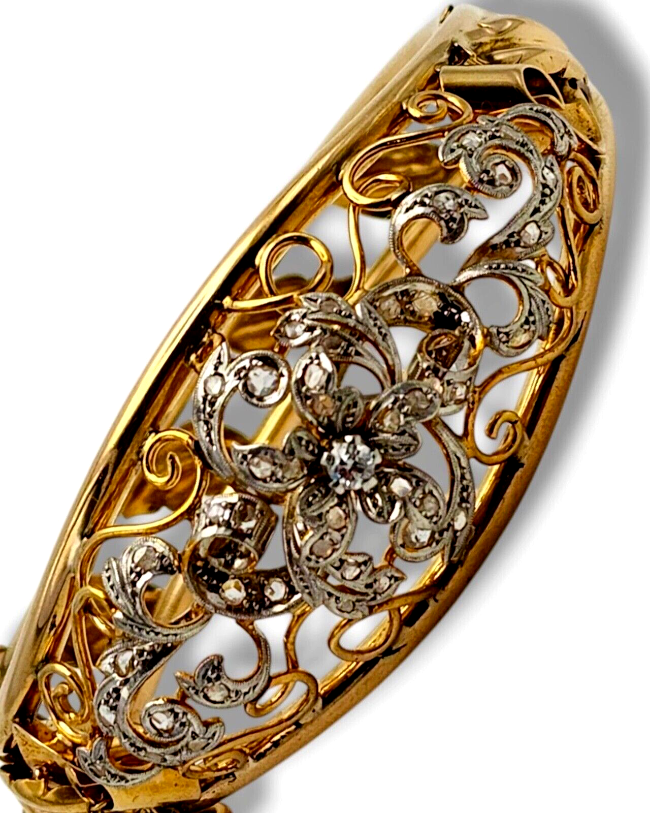 Beautiful Antique Victorian 18K Gold Bracelet with Diamonds