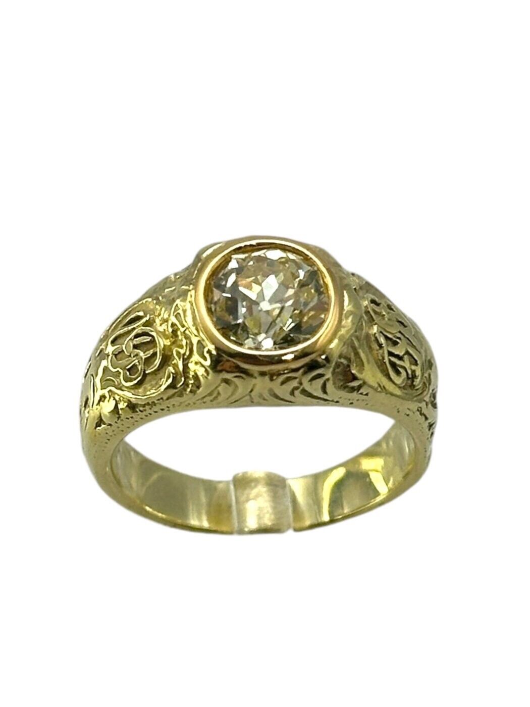 Gorgeous Antique 18K  Yellow Gold Engagement Ring with 1.5ct. Diamond