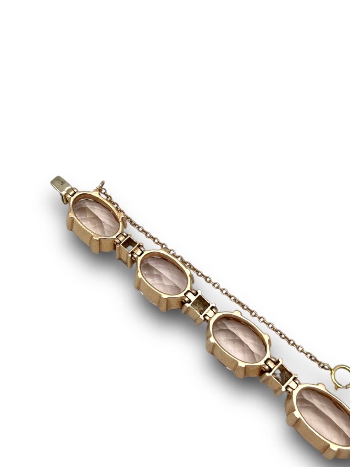 Vintage 14K Rose Gold Bracelet with Morganites & Diamonds