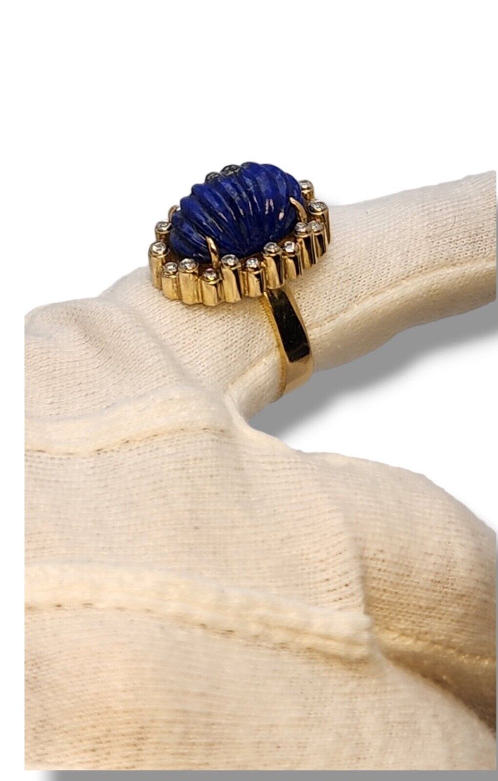 Vintage 18k Gold Lapis Lazuli Ring 1940s