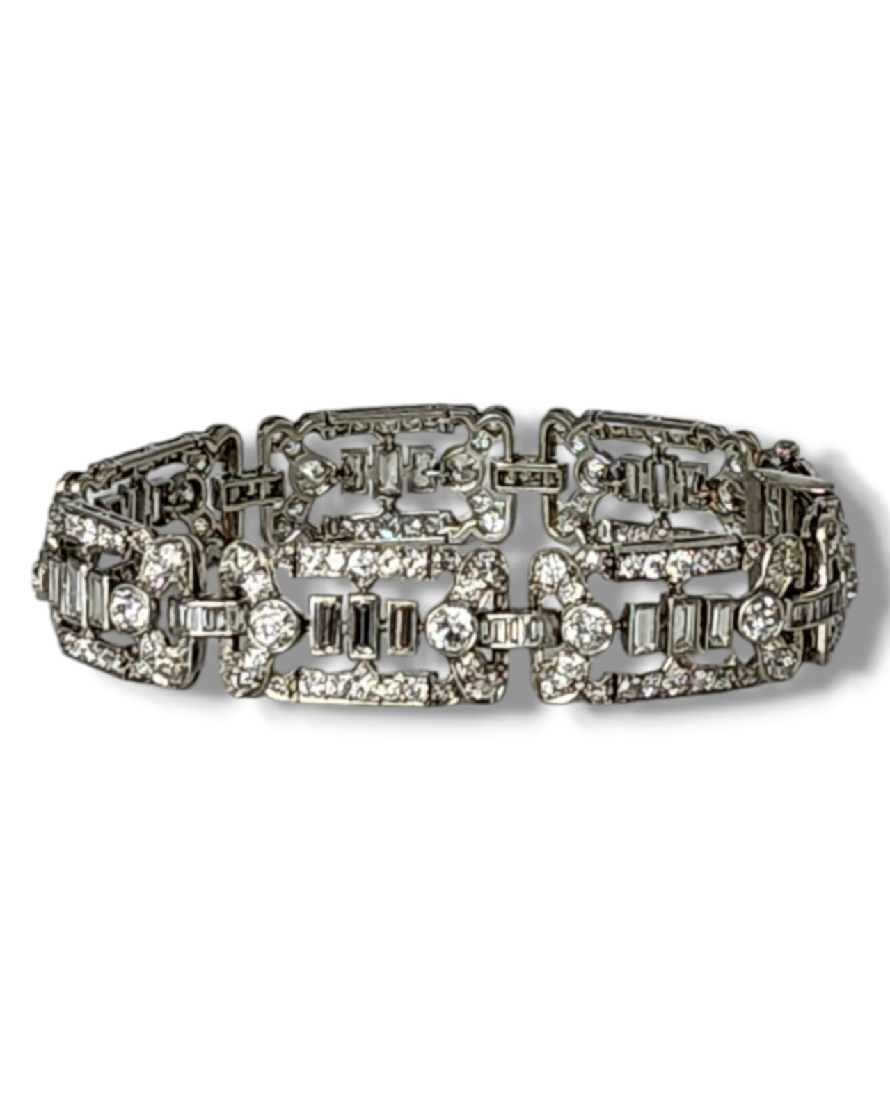 Gorgeous Art Deco Platinium Diamond  Bracelet  7 Carats Diamonds