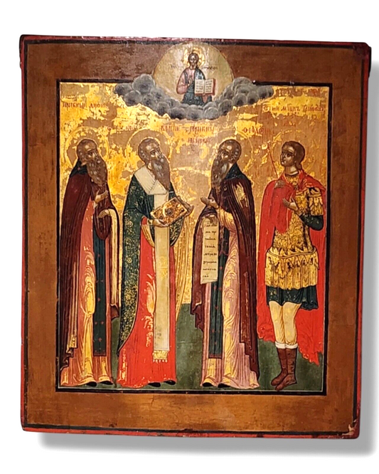 Russian Antique Hand painted Rare Icon of  Selected Saints,   Saint Yaroslavl, t