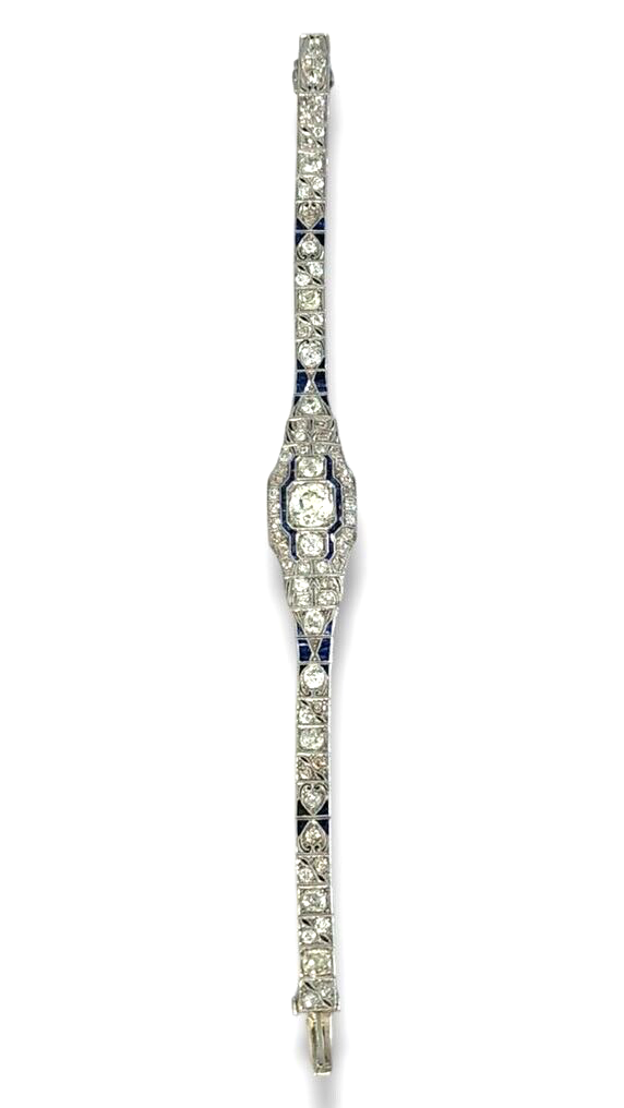 Gorgeous Rare Art Deco Platinum 6.39 Carats Diamond Bracelet Circa 1930