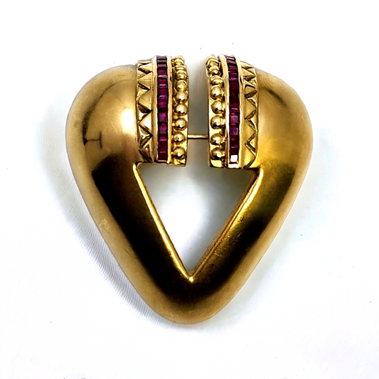 Marlene Stowe Vintage 18k Amazing Gold brooch Love design