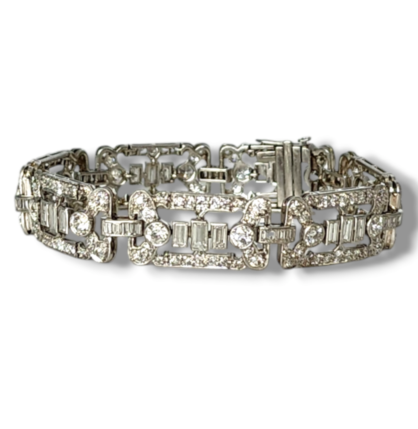 Gorgeous Art Deco Platinium Diamond  Bracelet  7 Carats Diamonds