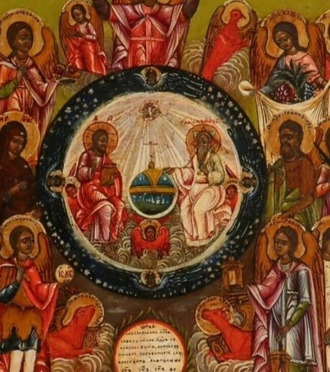 Rare Antique Russian Icon of the Trinity 19th century