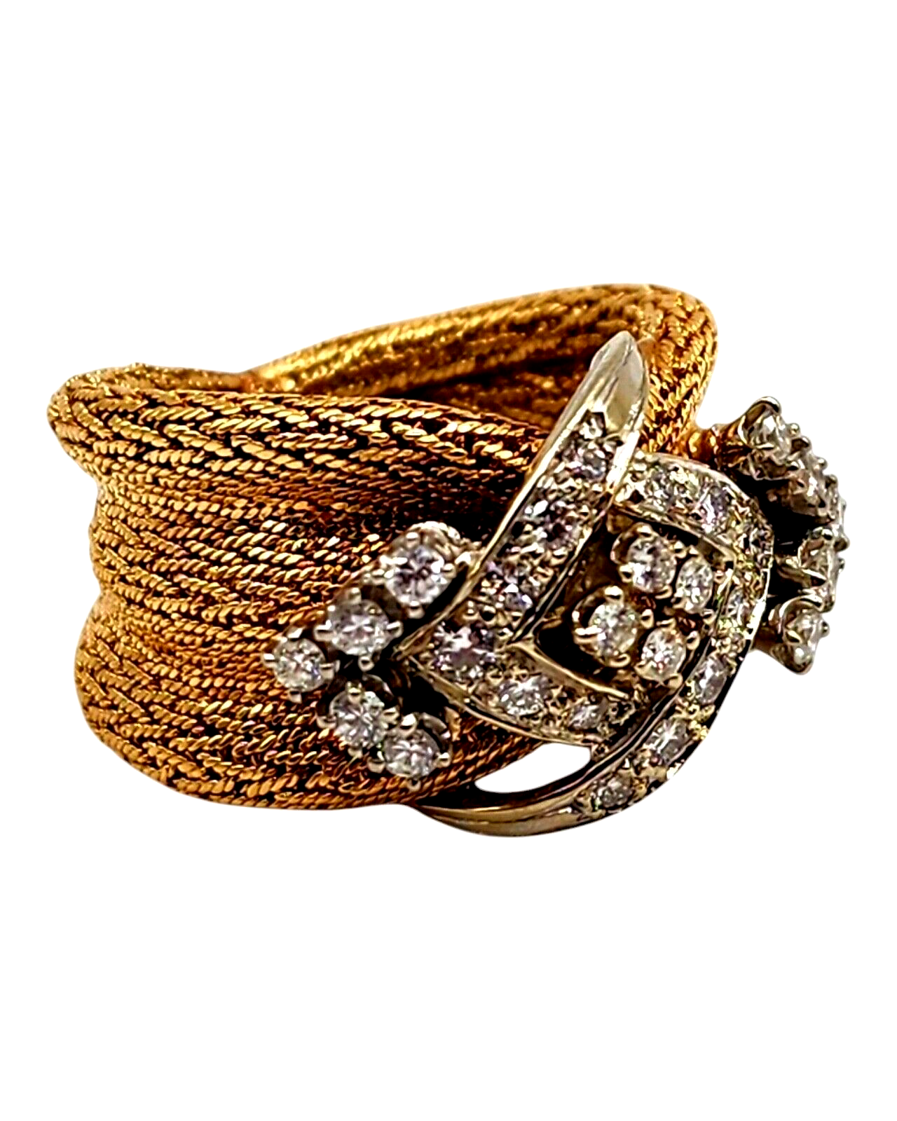 Gorgeous 14K Gold &  Diamond Women's Ring Italy