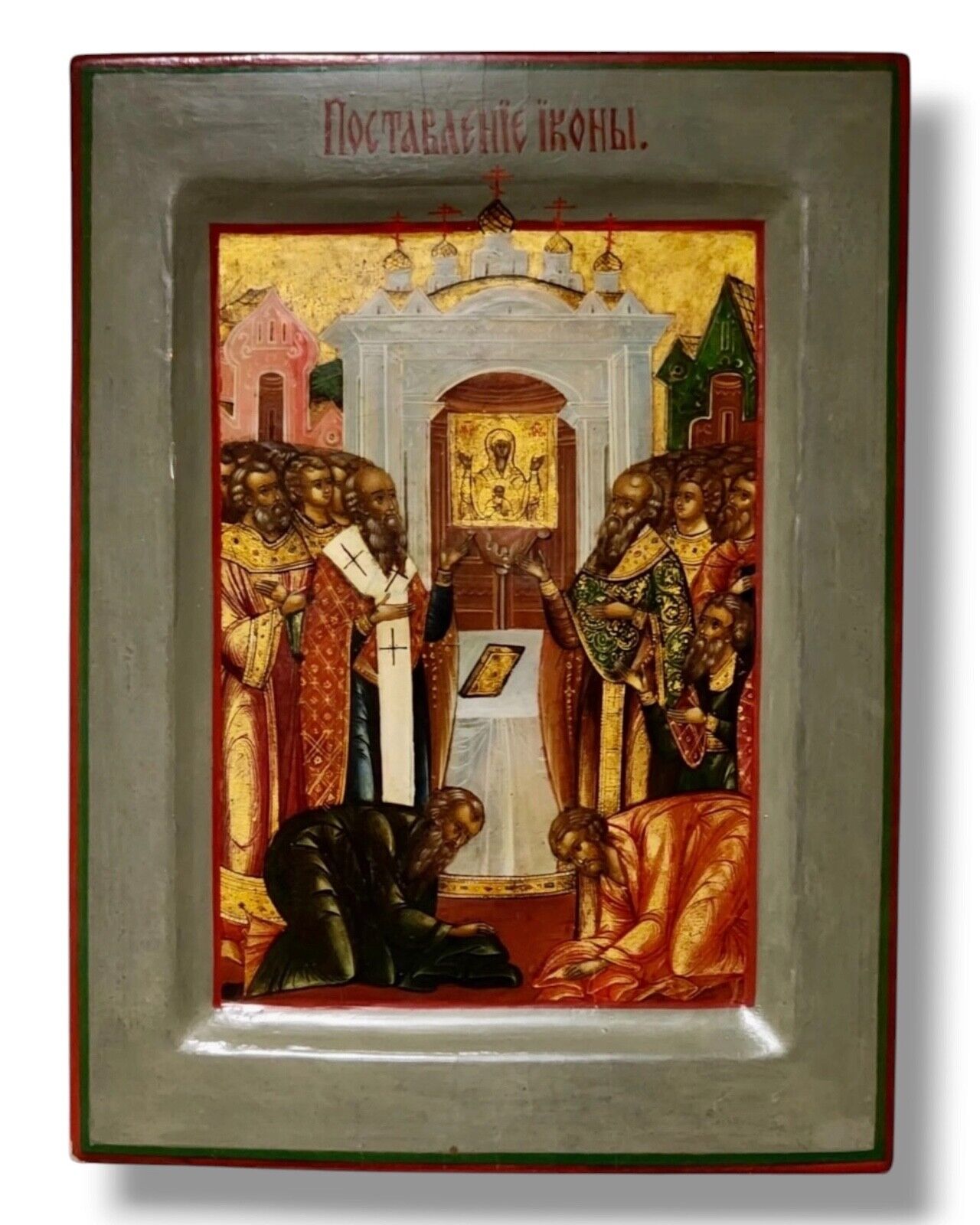 A Superb Russian Antique Icon  Mstera School  Russia circa 1900