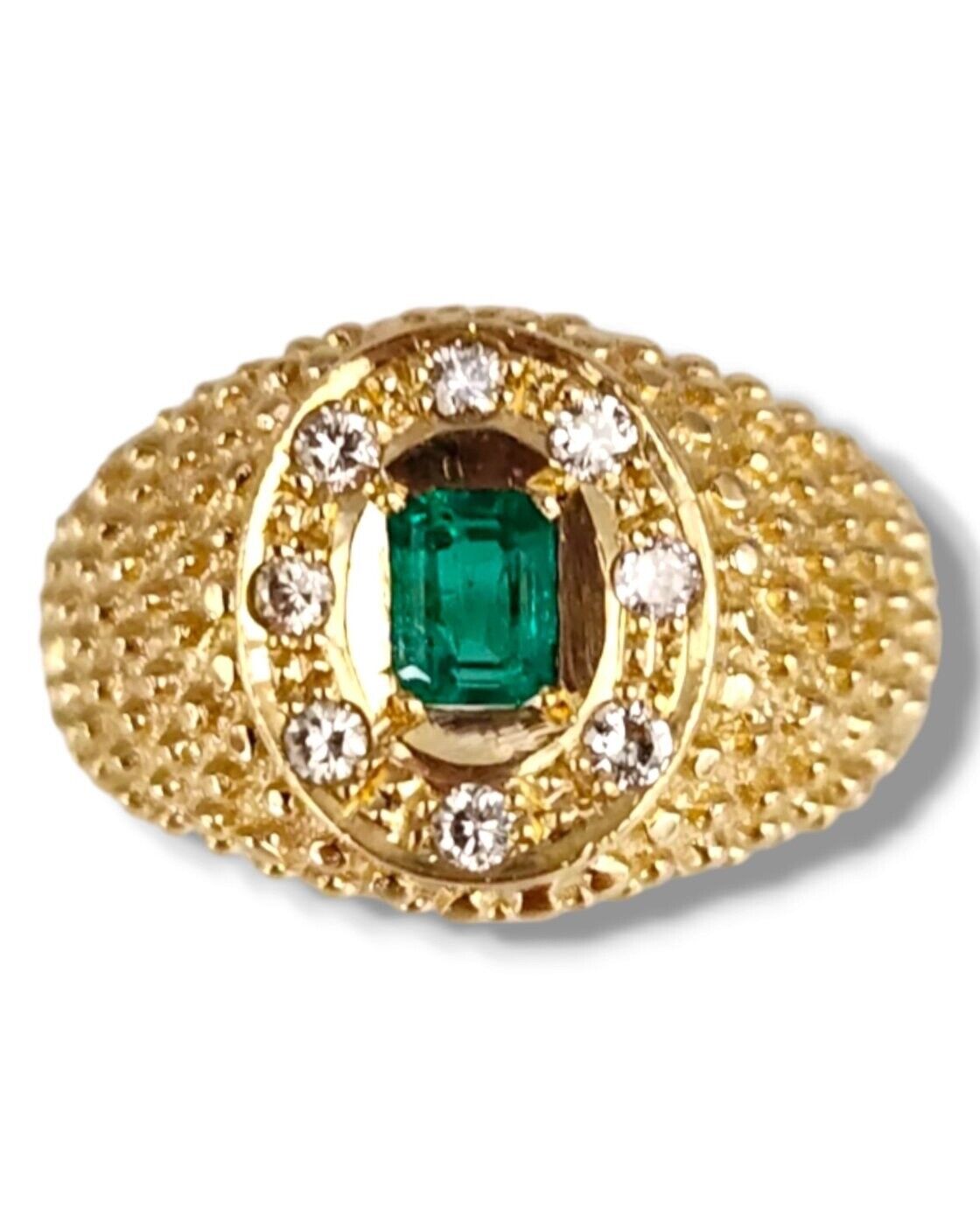 18 kt. Yellow gold, Beautiful Art Deco  & Diamond Ring France circa 1930